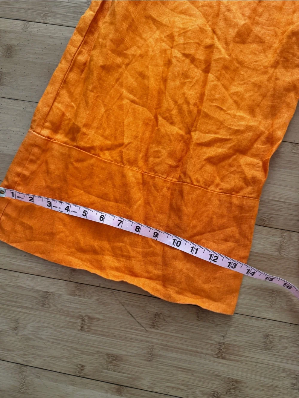 ZARA 100% linen extra Wide-Leg Pants in Vibrant Orange